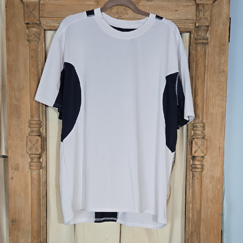 Men's White and Navy Jockey  Activewear Top Size XL